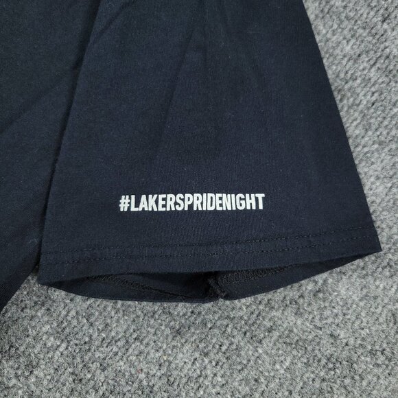 Los Angeles Lakers Shirt Men Large Black Pride NBA Basketball Short Sleeve Adult - Picture 5 of 13